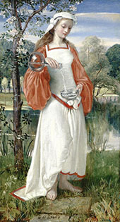 Allegorical Maiden in White Dress By George Dunlop Leslie