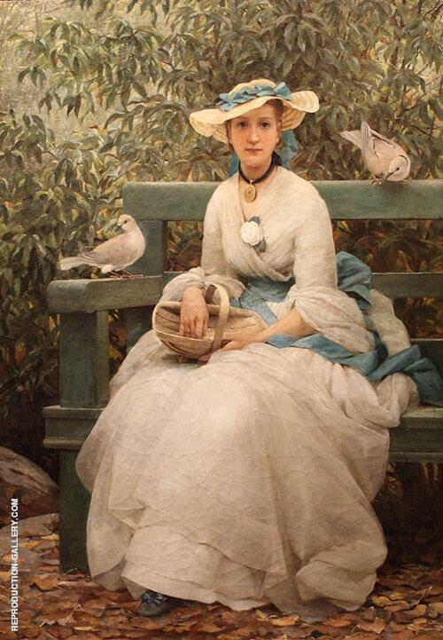 Feeding the Doves by George Dunlop Leslie | Oil Painting Reproduction