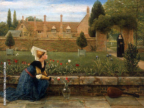 In a Convent Garden by George Dunlop Leslie | Oil Painting Reproduction