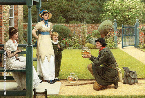The Goldfish Seller by George Dunlop Leslie | Oil Painting Reproduction