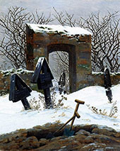 Graveyard Under Snow 1826 By Caspar David Friedrich