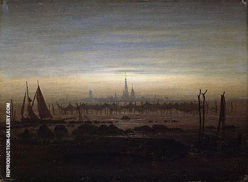 Greifswald in Moonlight 1817 By Caspar David Friedrich