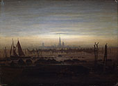 Greifswald in Moonlight 1817 By Caspar David Friedrich