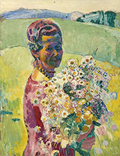 Lady with Flowers 1896 By Cuno Amiet
