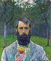 Self-Portrait with Apple 1803 By Cuno Amiet