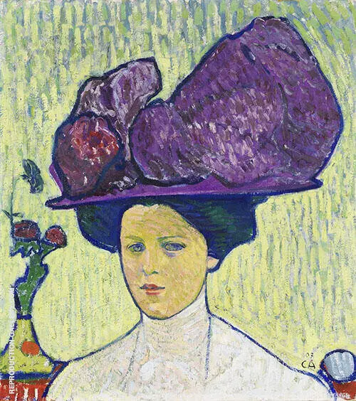 The Purple Hat 1907 By Cuno Amiet