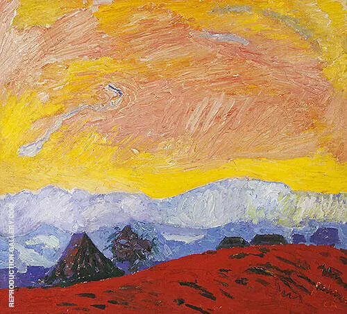 Winter Landscape Red 1928 By Cuno Amiet