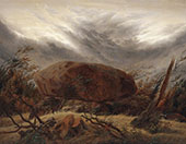 Huenengrab im Herbst By Caspar David Friedrich