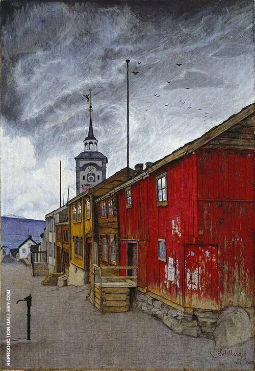 Street in Roros 1902 By Harald Sohlberg