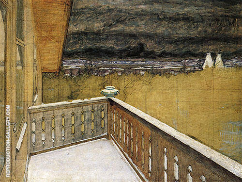 Winter on the Balcony by Harald Sohlberg | Oil Painting Reproduction