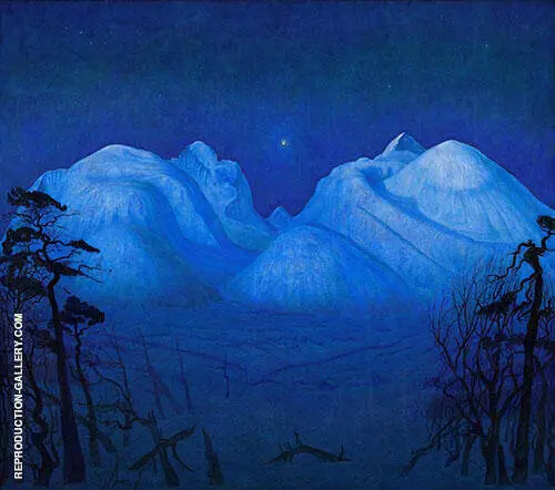 Winter Night in the Mountains 1914 By Harald Sohlberg