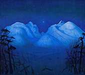 Winter Night in the Mountains 1914 By Harald Sohlberg