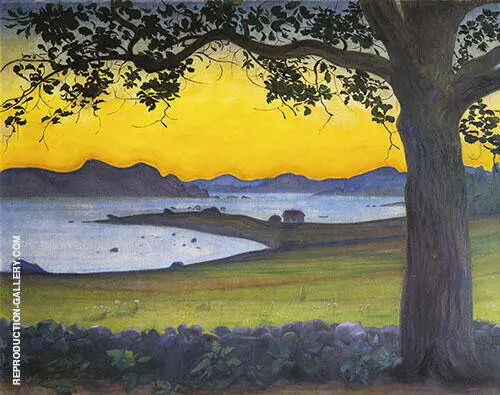 View from Vaervagen- The Fisherman's Cottage 1911 By Harald Sohlberg