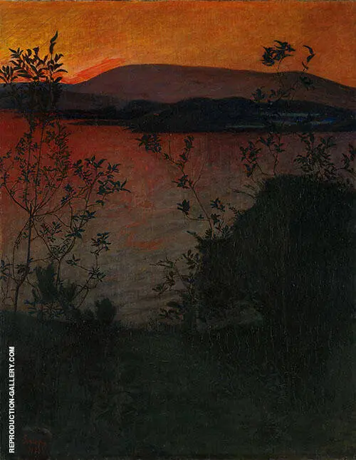 Night Glow 1893 By Harald Sohlberg