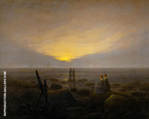 Moonrise by The Sea By Caspar David Friedrich