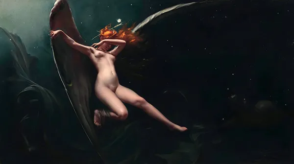A Fairy Under Starry Skies By Luis Ricardo Falero