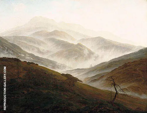 Mountain with Ascending Mist 1820 By Caspar David Friedrich