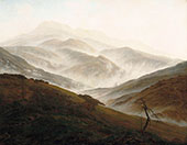 Mountain with Ascending Mist 1820 By Caspar David Friedrich