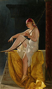 Girl with Harp 1874 By Luis Ricardo Falero