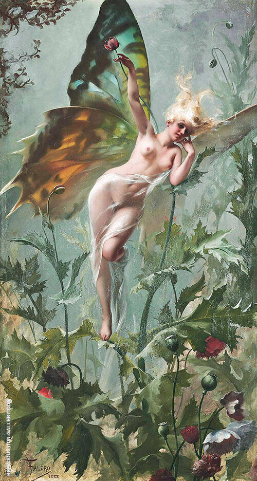 Femme Papillon 1888 by Luis Ricardo Falero | Oil Painting Reproduction