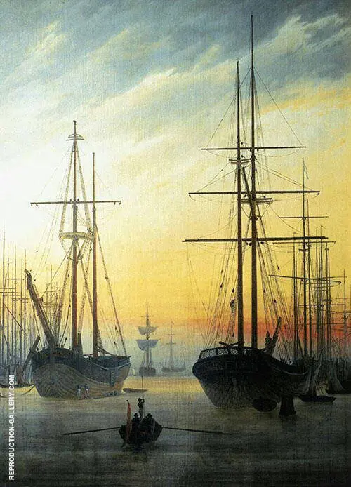 View of a Harbour 1815 By Caspar David Friedrich