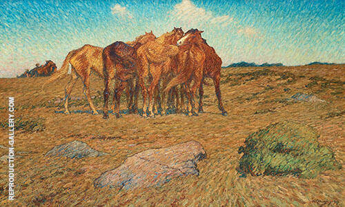 A Drove of Horses by Nils Kreuger | Oil Painting Reproduction