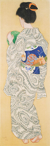 Japanese Woman with Back Towards the Viewer By Nils Dardel