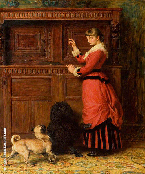 Cupboard Love 1881 by Briton Riviere | Oil Painting Reproduction
