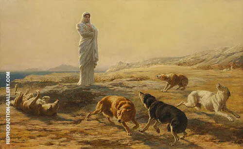 Pallas Athena and the Herdsman's Dogs By Briton Riviere