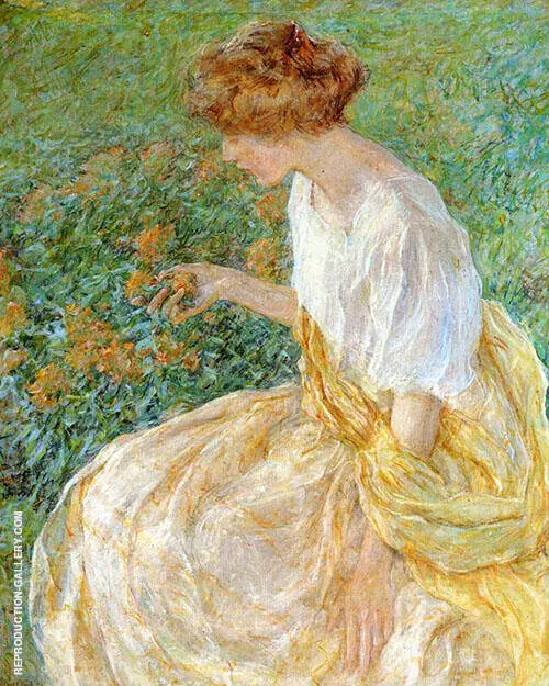 The Yellow Flower aka The Artists Wife in The Garden By Robert Lewis Reid