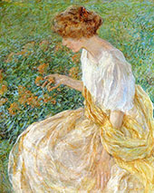 The Yellow Flower aka The Artists Wife in The Garden By Robert Lewis Reid