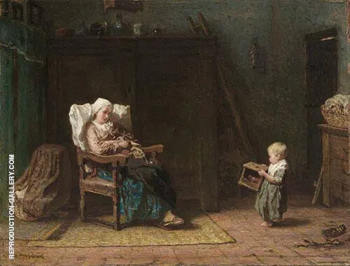 Convalescent Mother and Child 1871 By Jozef Israels