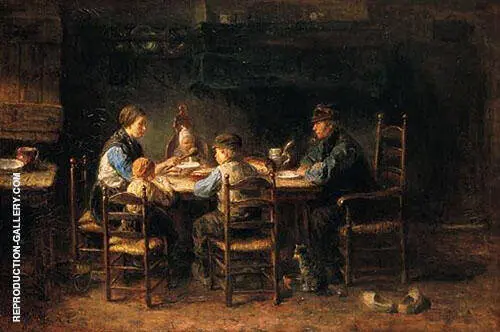 Peasant Family at Table 1882 By Jozef Israels