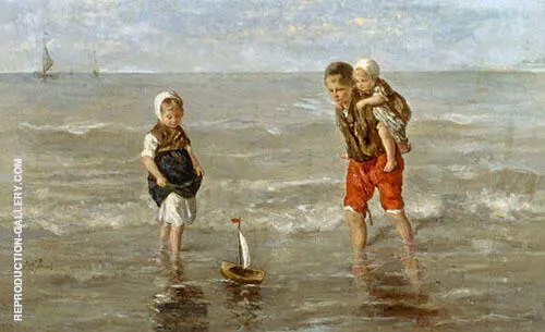 The Toy Boat By Jozef Israels