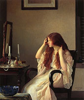 Girl Combing Her Hair 1909 By William Paxton