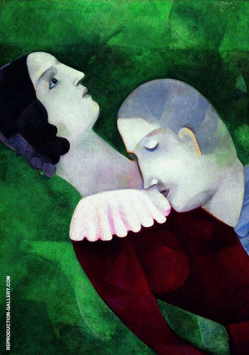 Les Amoureux Vert by Marc Chagall | Oil Painting Reproduction