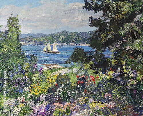 Boothbay Garden by Edward Willis Redfield | Oil Painting Reproduction