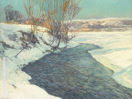 First Spring Thaw on The Delaware | Oil Painting Reproduction