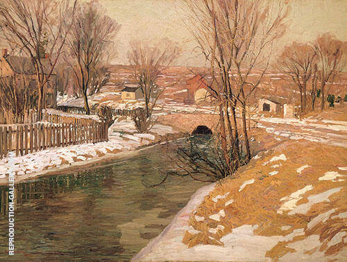 Melting Snow 1908 by Edward Willis Redfield | Oil Painting Reproduction