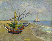 Fishing Boats on the Beach at Saintes Maries 1888 By Vincent van Gogh