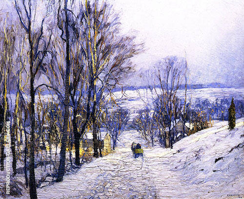 The Green Sleigh by Edward Willis Redfield | Oil Painting Reproduction