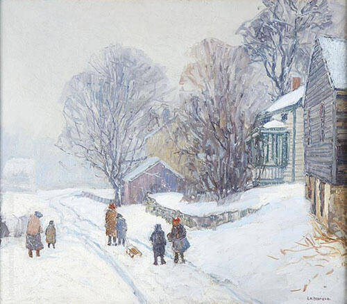 The Snow Storm 1915 by Edward Willis Redfield | Oil Painting Reproduction
