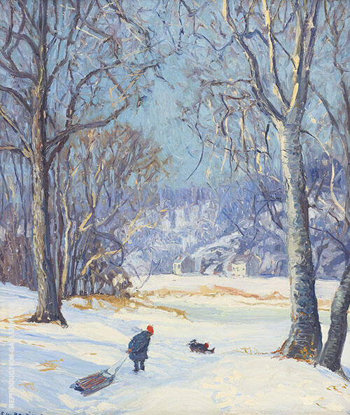 Winter Sports by Edward Willis Redfield | Oil Painting Reproduction