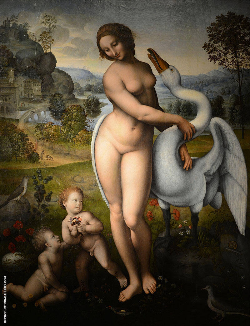 Leda and the Swan by Leonardo da Vinci | Oil Painting Reproduction