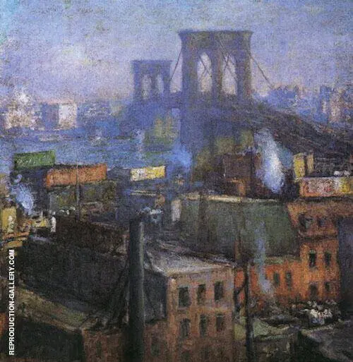 Brooklyn Bridge East River By Edmund William Greacen