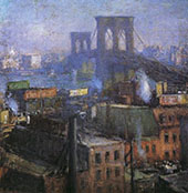 Brooklyn Bridge East River By Edmund William Greacen