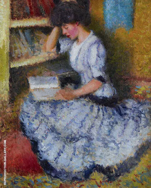 Ethol in The Library Giverny 1909 By Edmund William Greacen