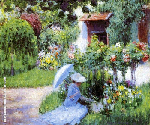 In a Giverny Garden by Edmund William Greacen | Oil Painting Reproduction