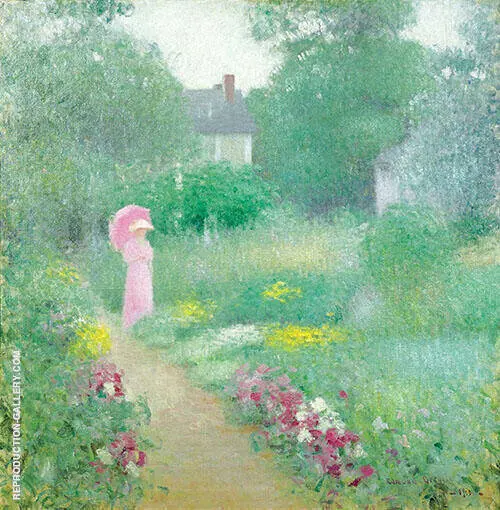 In Miss Florences Garden 1913 By Edmund William Greacen