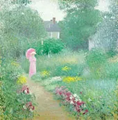 In Miss Florences Garden 1913 By Edmund William Greacen